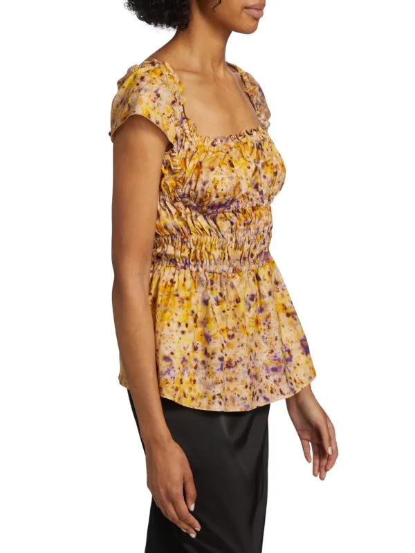 Altuzarra Darcey top with peplum, yellow