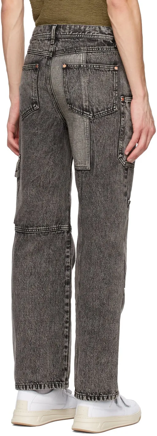 Andersson Bell Black Wide Patchwork Jeans