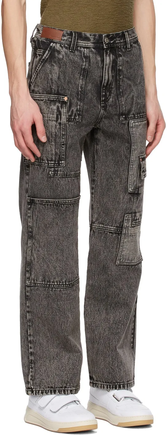 Andersson Bell Black Wide Patchwork Jeans