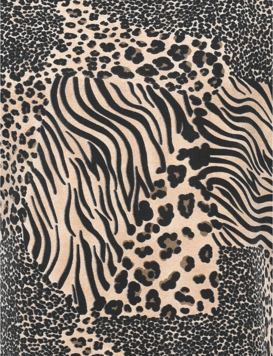 Animal Print 1990s Multi-Colour Top - M