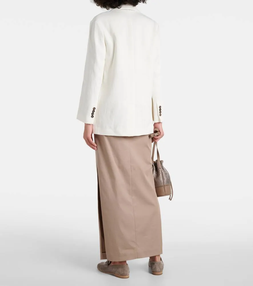 Brunello Cucinelli Herringbone cotton and linen blazer