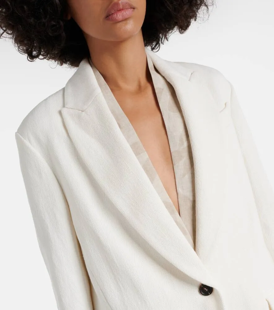 Brunello Cucinelli Herringbone cotton and linen blazer