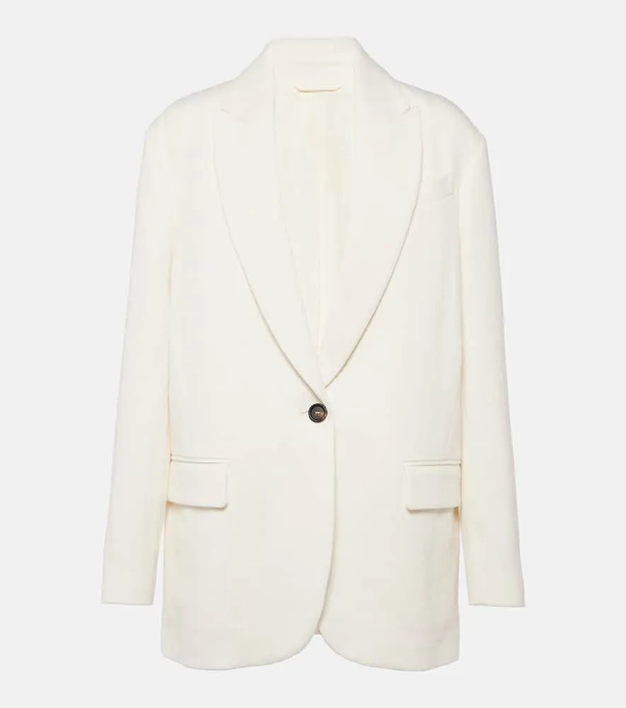 Brunello Cucinelli Herringbone cotton and linen blazer