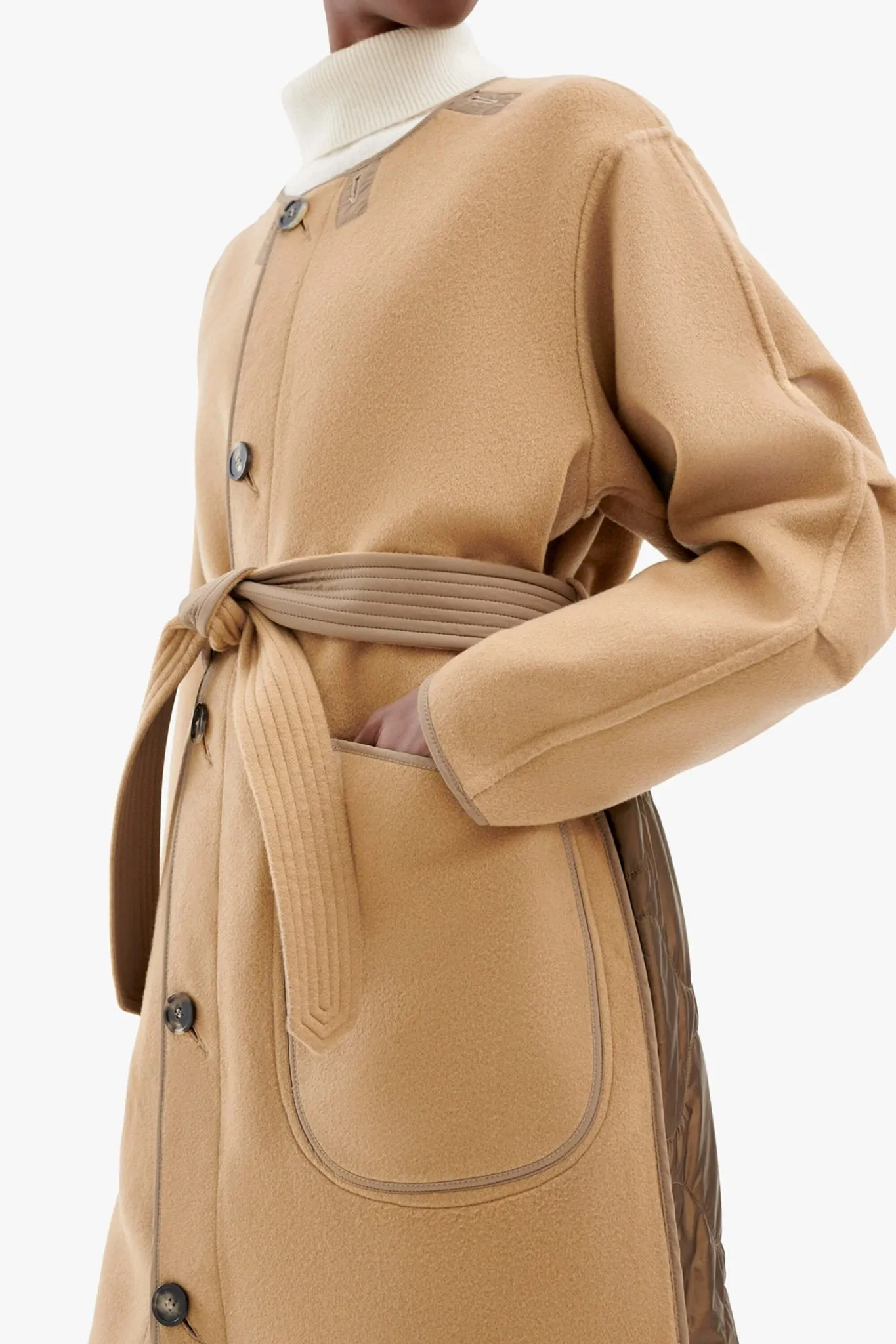 Cashmere Quilt Parka - Camel