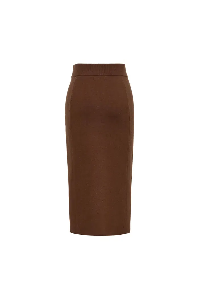 Dovena Side Slit Skirt in Merino Wool Knit