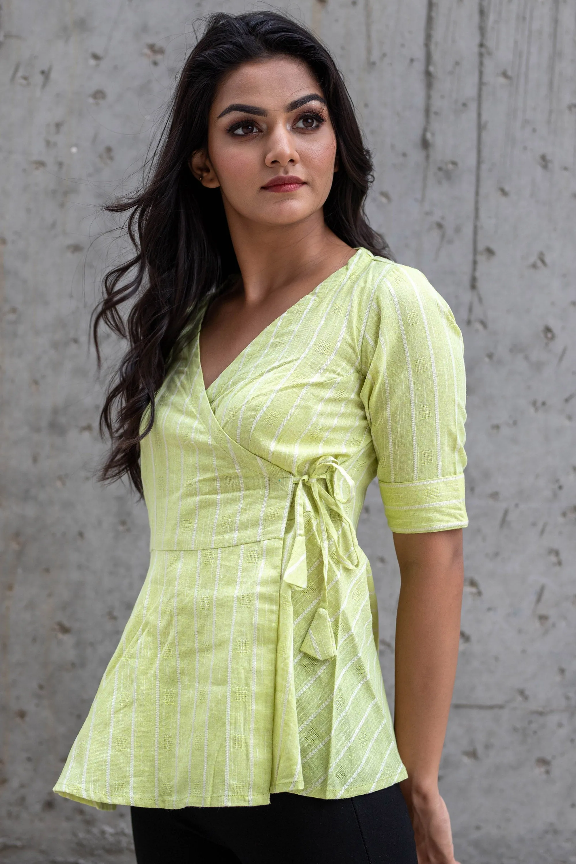 Green Peplum Blouse