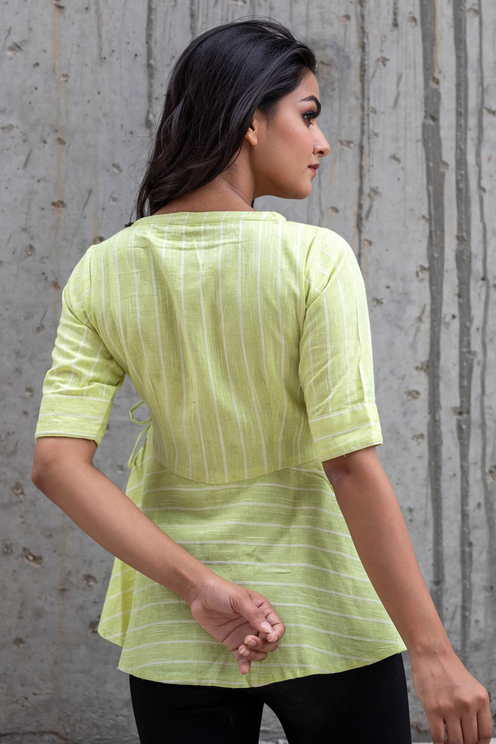 Green Peplum Blouse