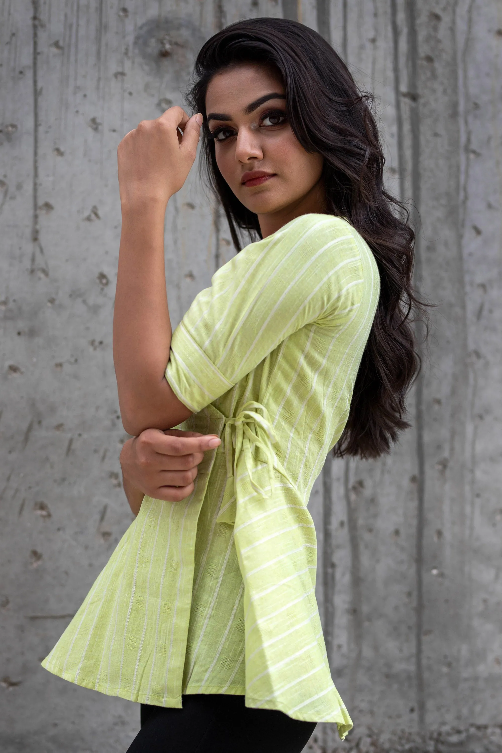 Green Peplum Blouse