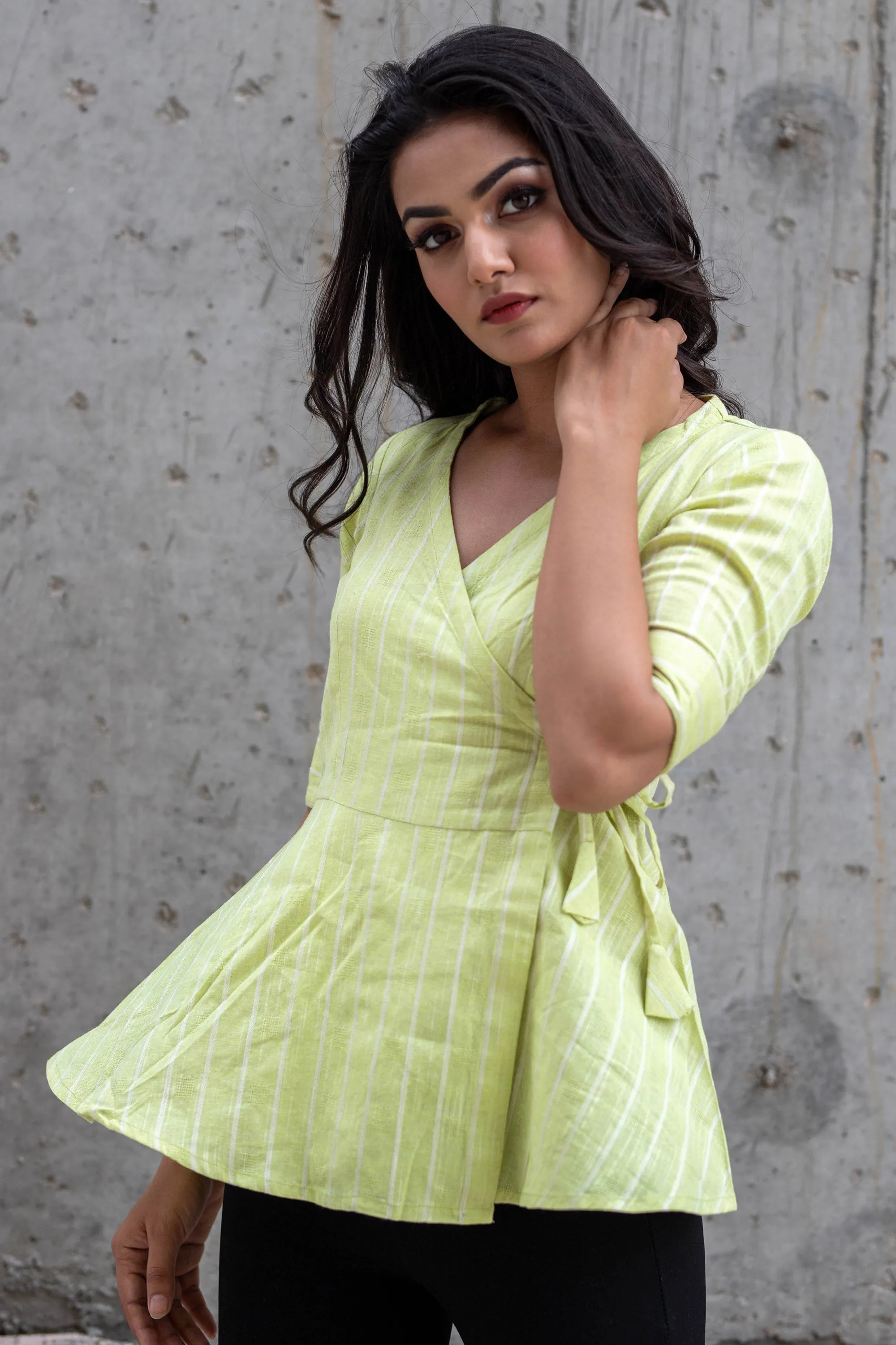 Green Peplum Blouse