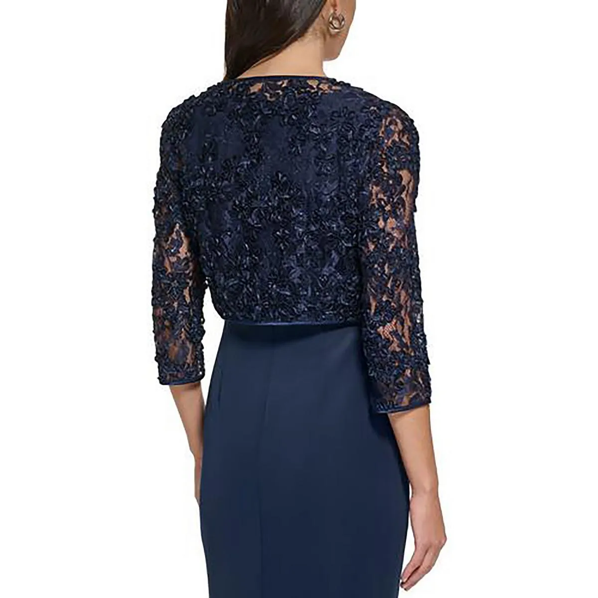 Jessica Howard Womens Soutache Open Front Bolero