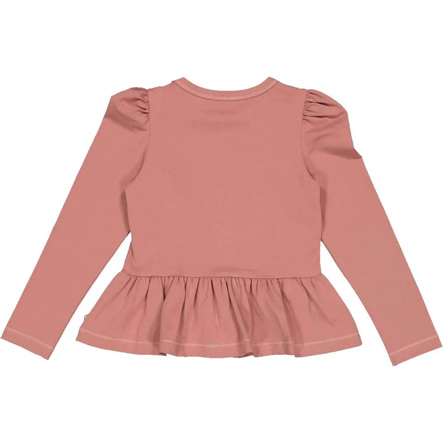 Long Sleeve Peplum Shirt - Botany