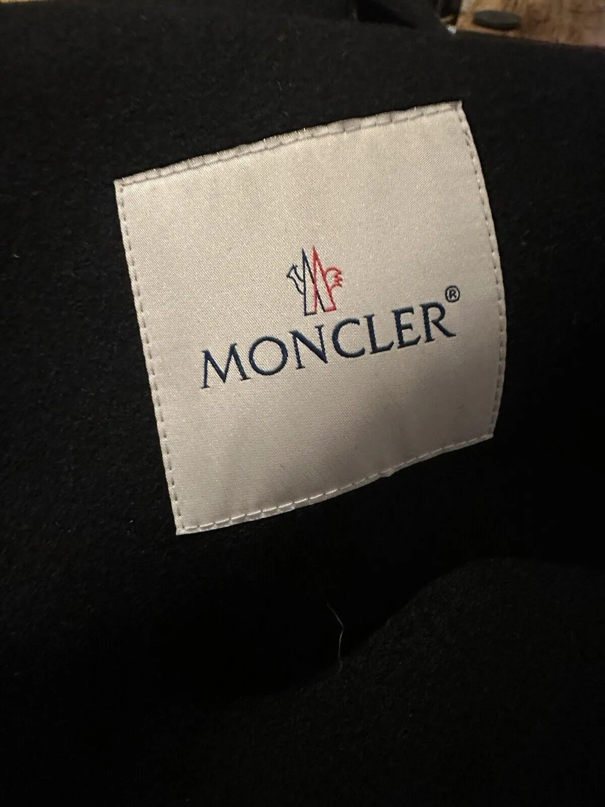 Moncler black virgin wool blend jacket size UK10/US6