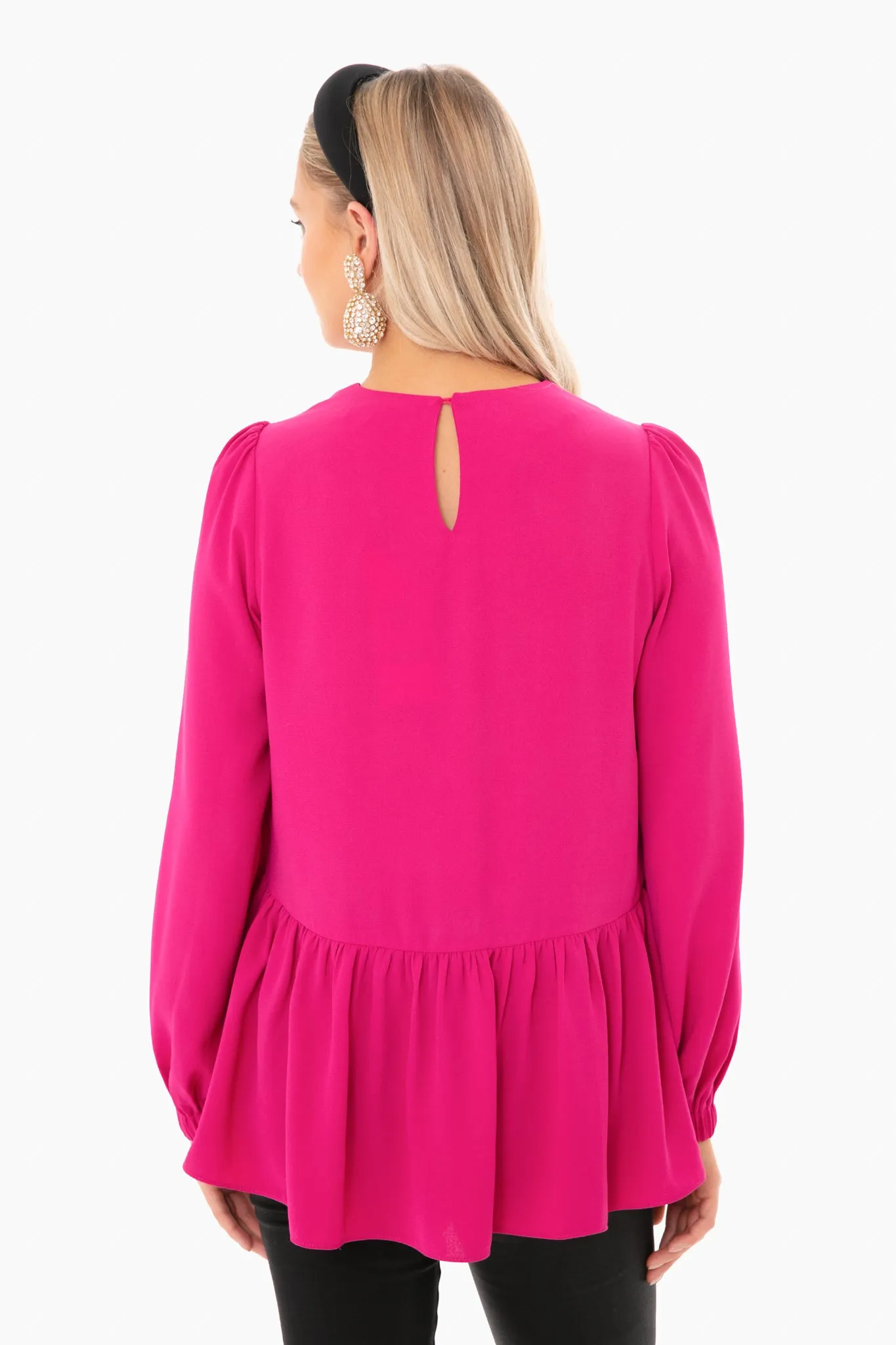 OLD Fuchsia Carlota Peplum Blouse