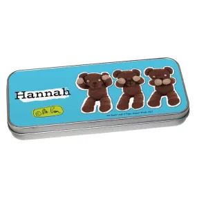 Personalised Teddy Pencil tin