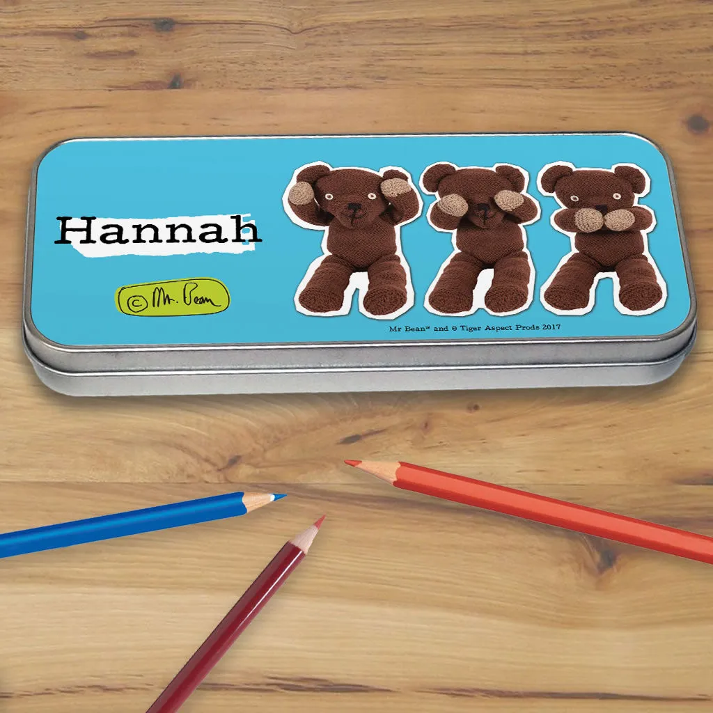 Personalised Teddy Pencil tin