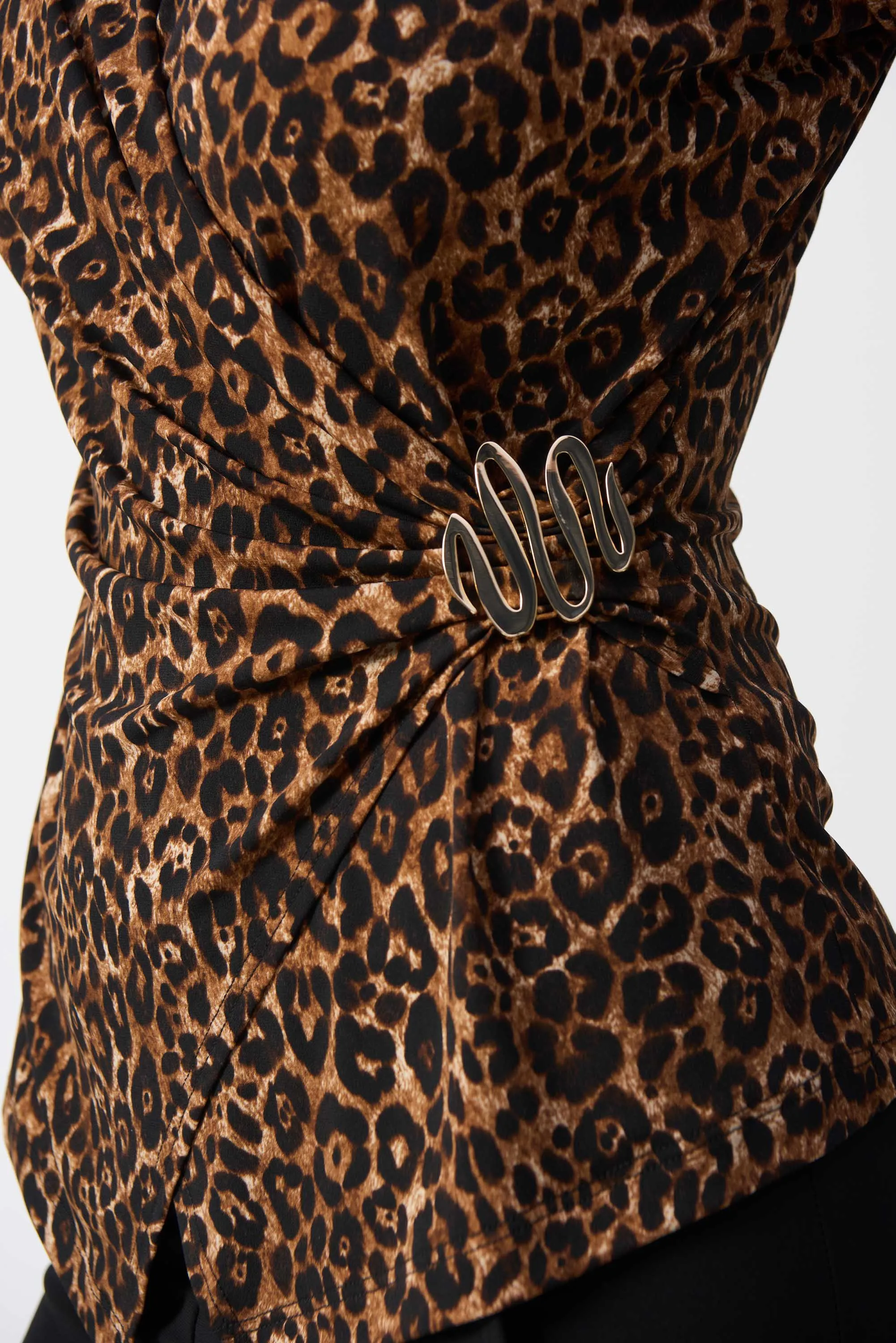Silky Knit Animal Print Fitted Top
