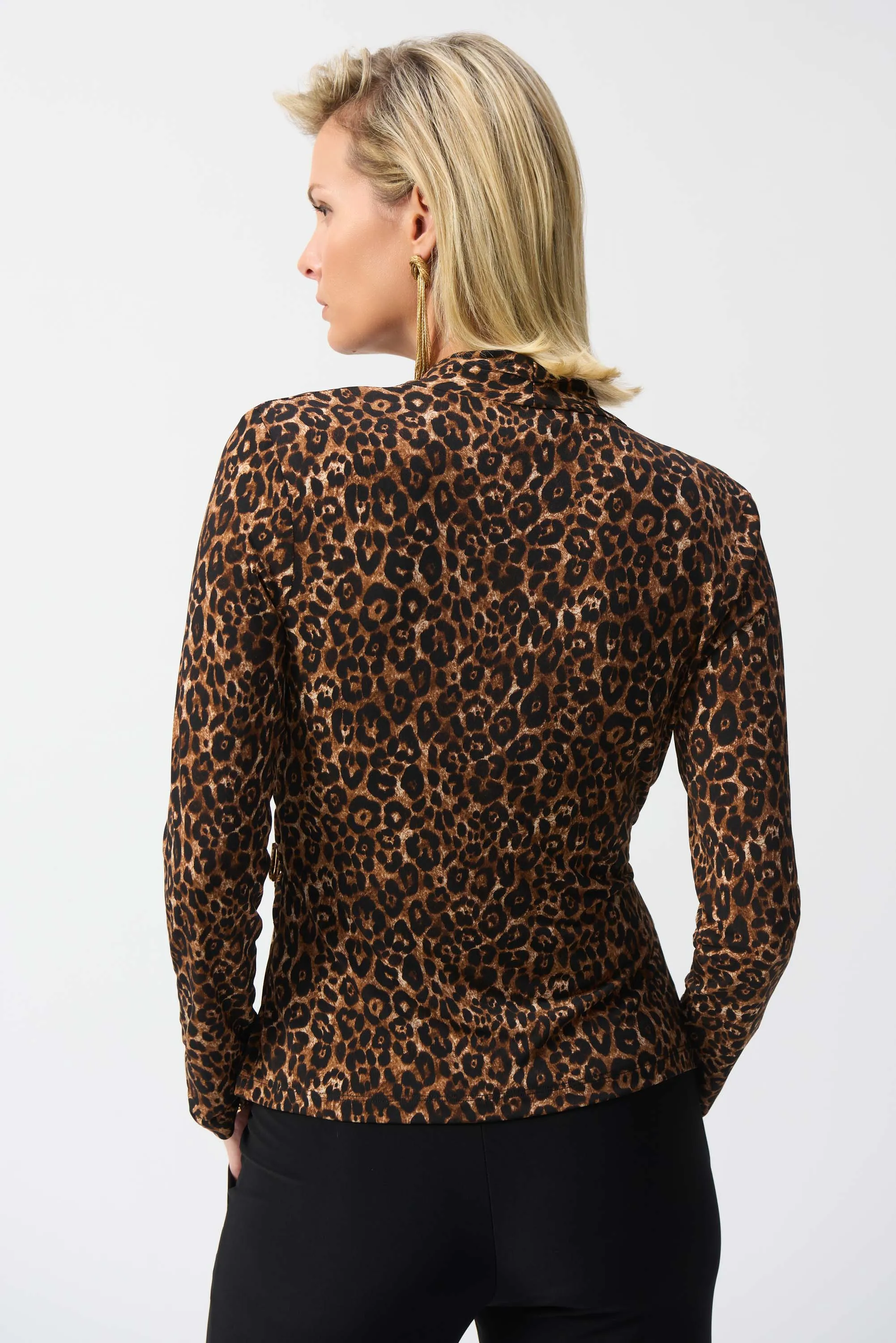 Silky Knit Animal Print Fitted Top