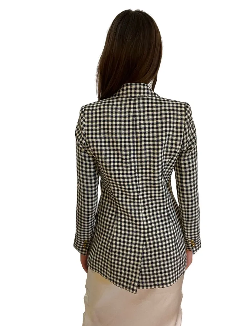 Smythe Black / White Check Wool Blazer. Size: 4
