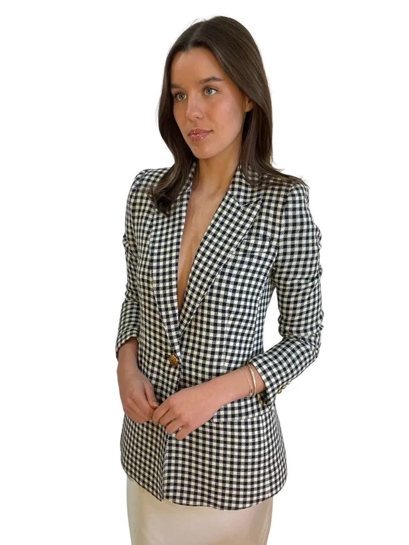 Smythe Black / White Check Wool Blazer. Size: 4