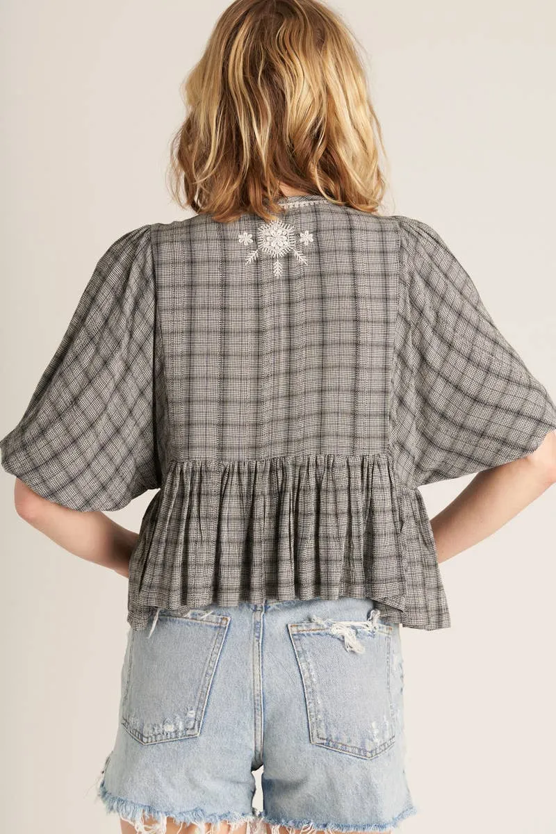 Such a dreamer Embroidered Peplum Top