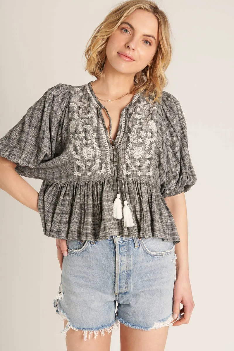 Such a dreamer Embroidered Peplum Top