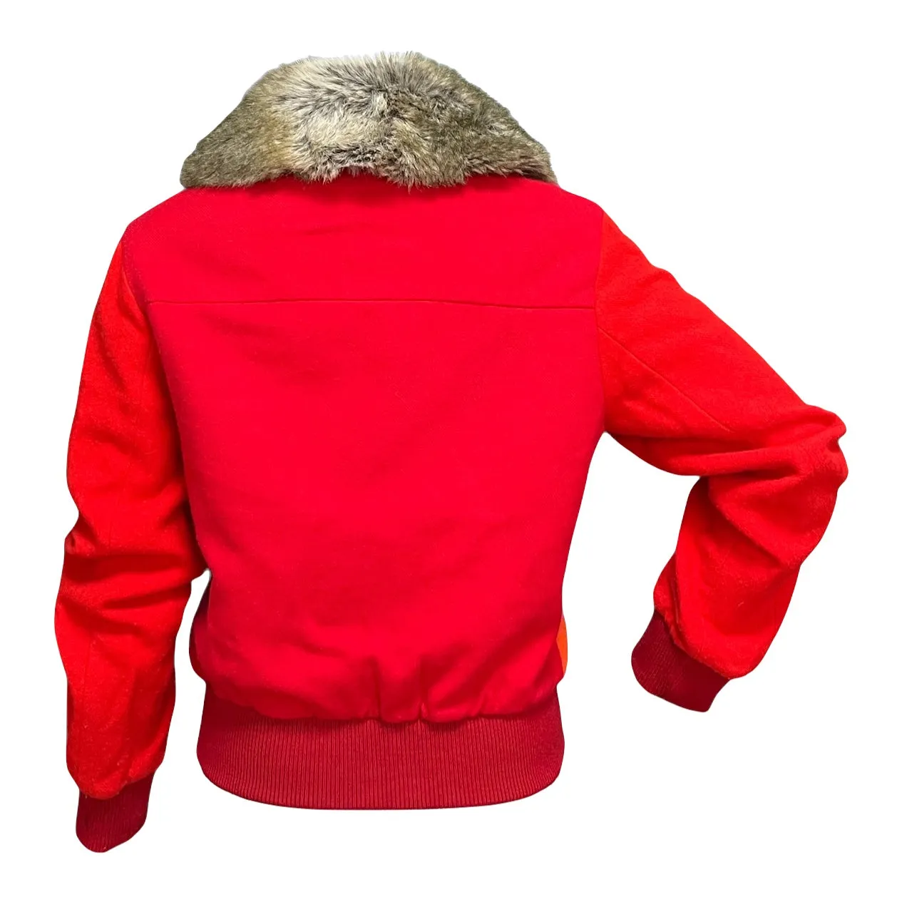 TRICOT COMME DES GARÇONS Fur Trim Patchwork Jacket