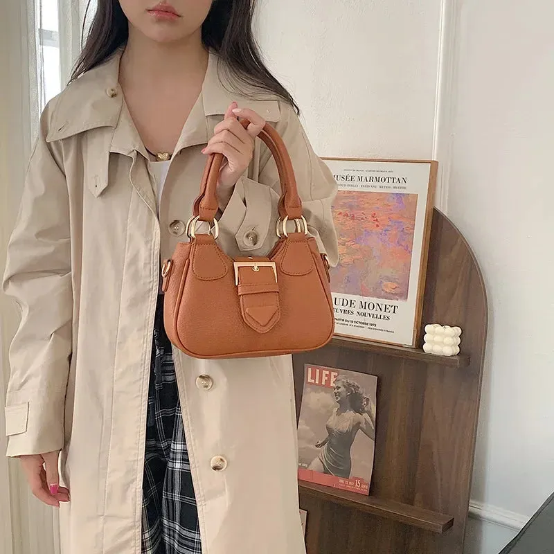 UAKISS  -  2024 Women All Match Fashion Top-Handle Bag Vintage Chic Office Lady Solid Shoulder Bags Simple Elegant Y2k Handbags Crossbody