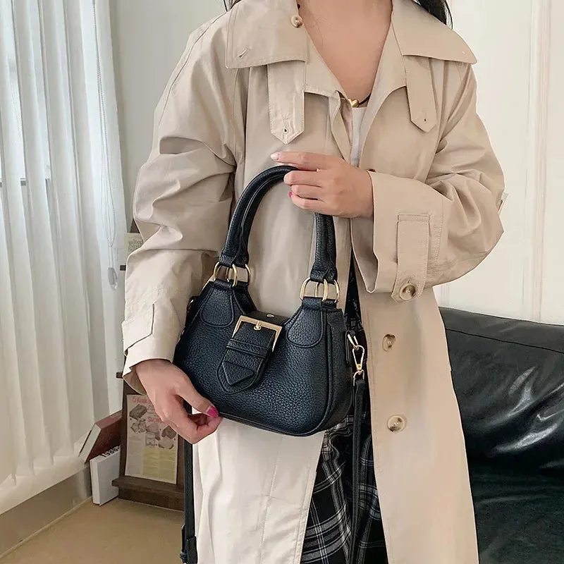 UAKISS  -  2024 Women All Match Fashion Top-Handle Bag Vintage Chic Office Lady Solid Shoulder Bags Simple Elegant Y2k Handbags Crossbody