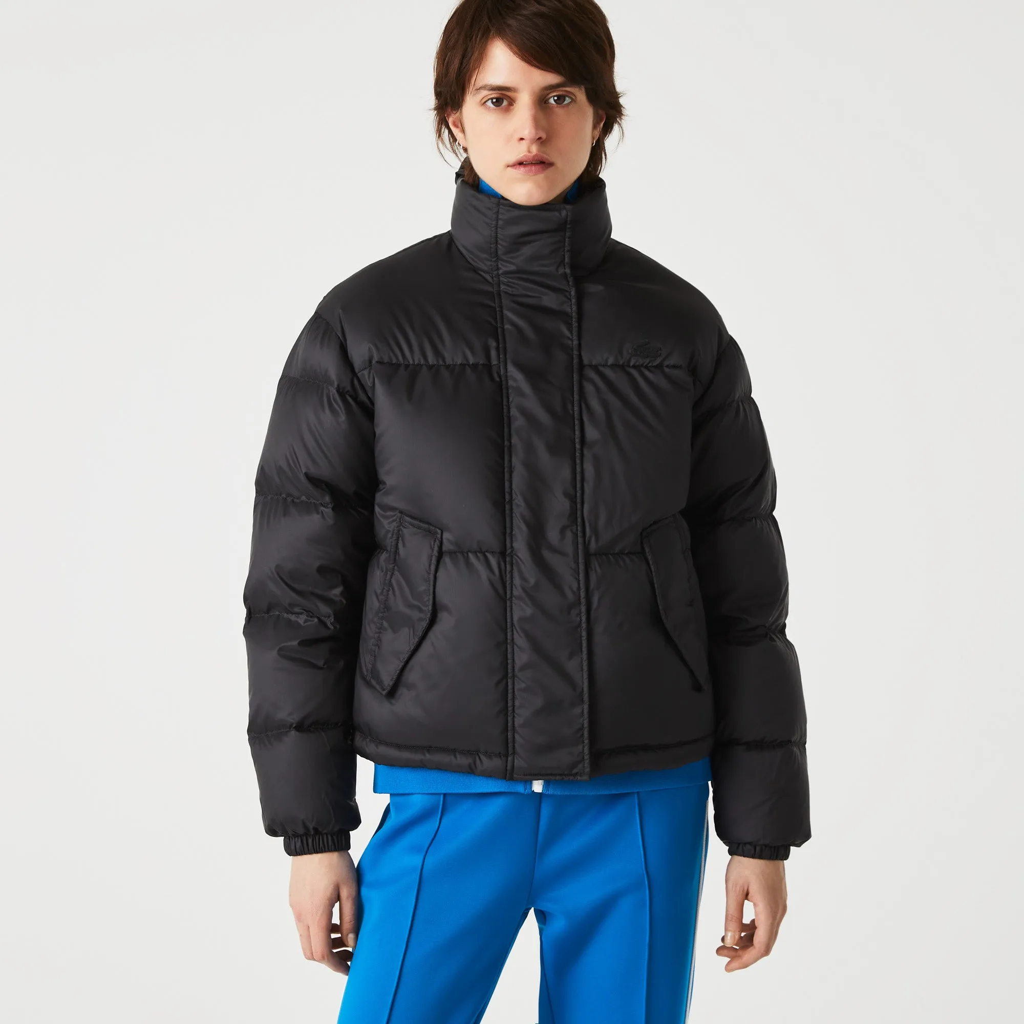Women’S Concealed Hood Short Colorblock Quilted Jacket - Bf6699