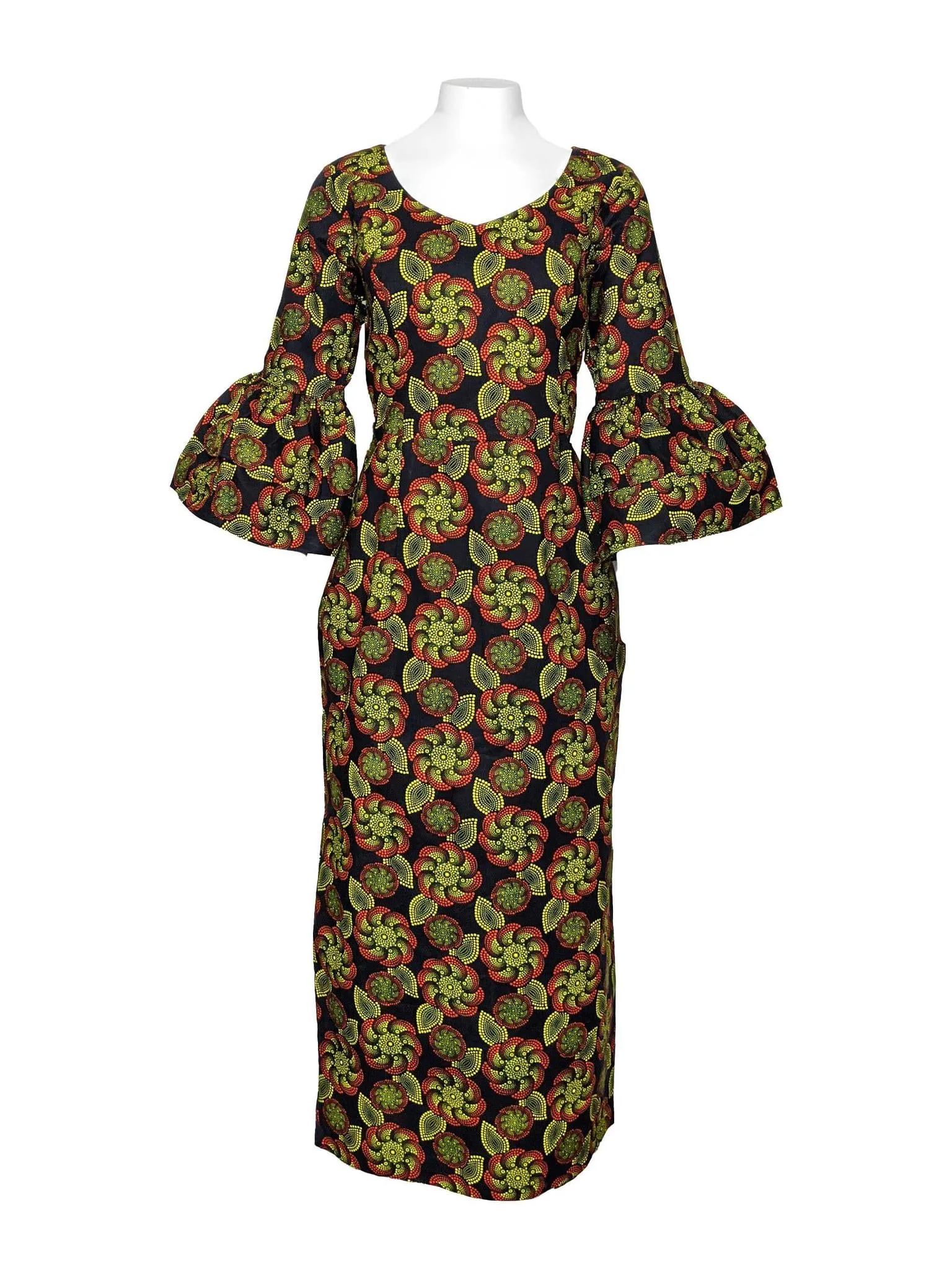 Women's Pencil Dress With 2-Step Peplum Sleeve