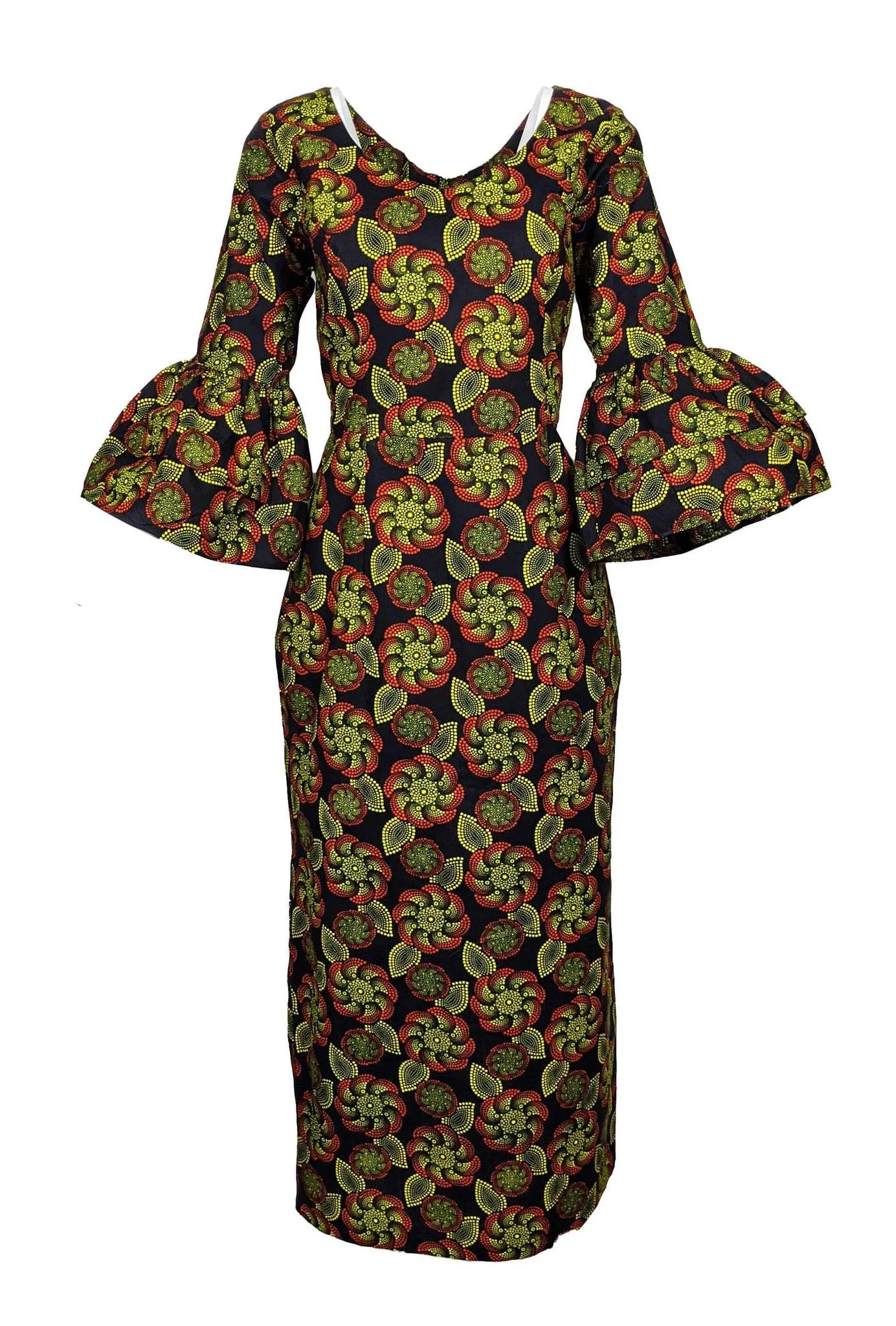 Women's Pencil Dress With 2-Step Peplum Sleeve