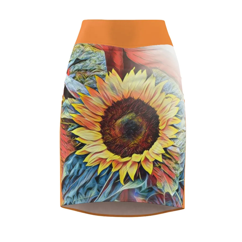 Women's Pencil Skirt   SUNFLOWER